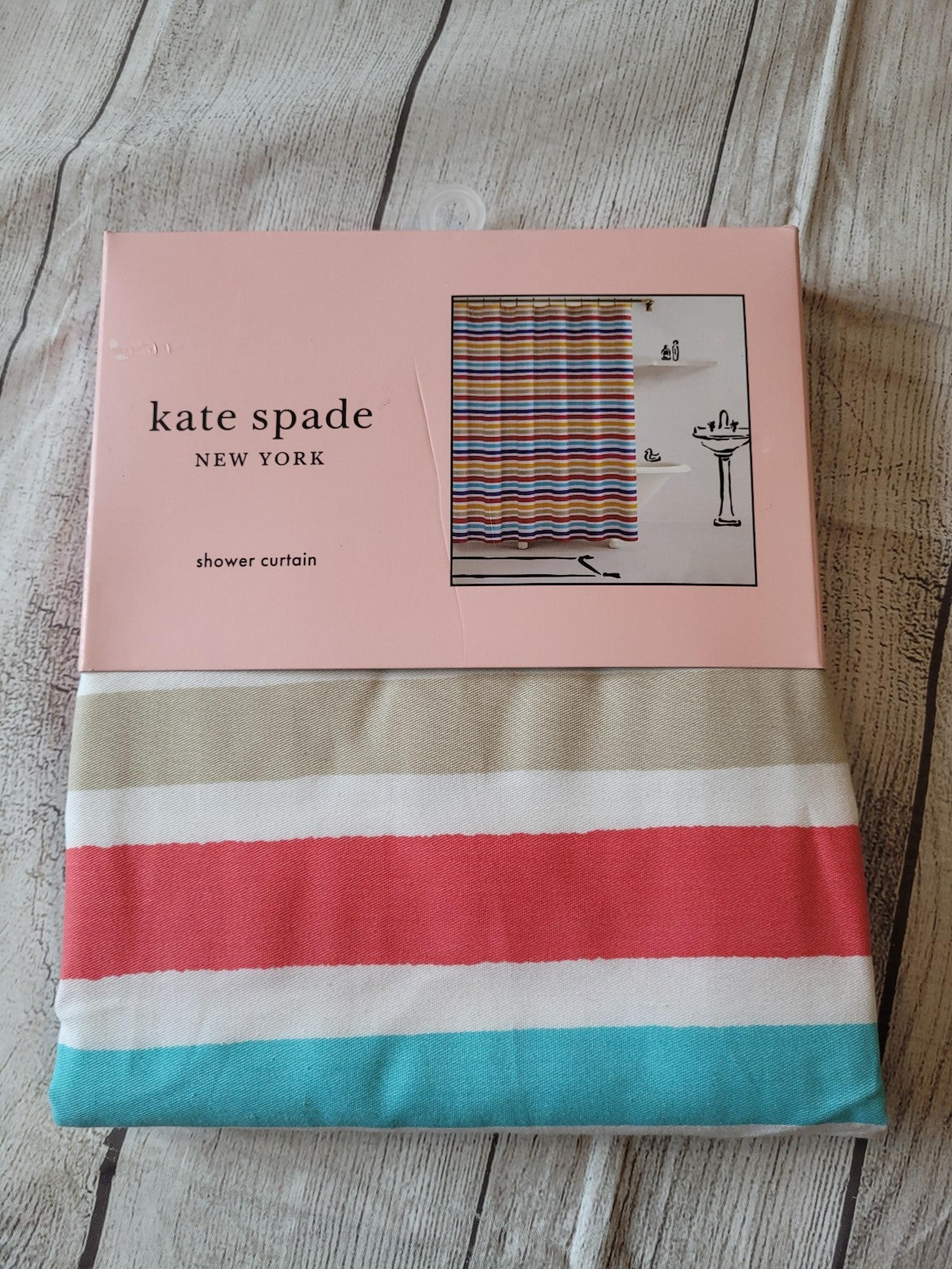 Kate Spade Painted Stripe Fabric Shower Curtain