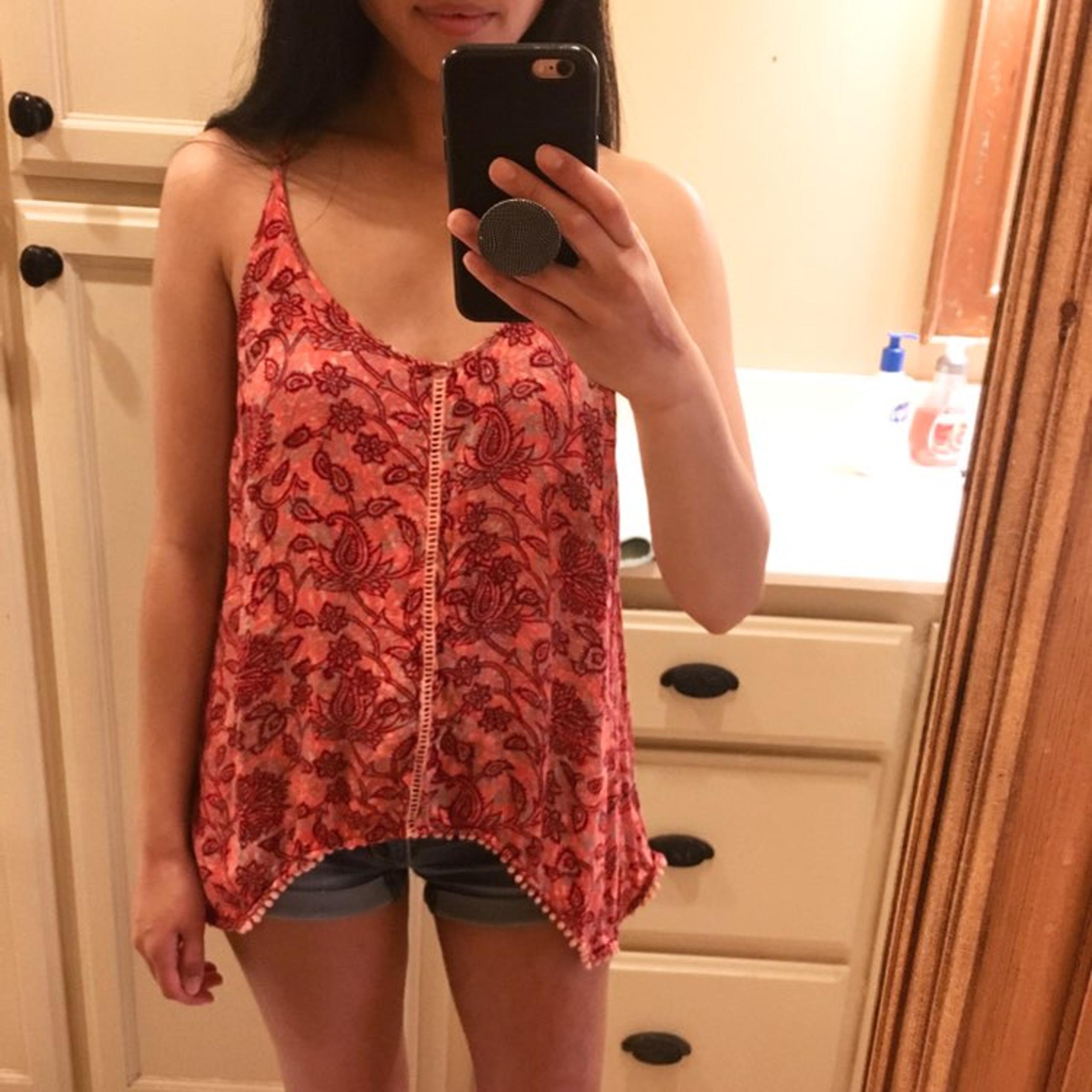 Paisley Print Open Back Tank