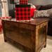 Rustic Brown Storage Chest Wooden Toy Chest Box Retro Farmhouse Organizer Bench