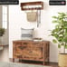 Rustic Brown Storage Chest Wooden Toy Chest Box Retro Farmhouse Organizer Bench