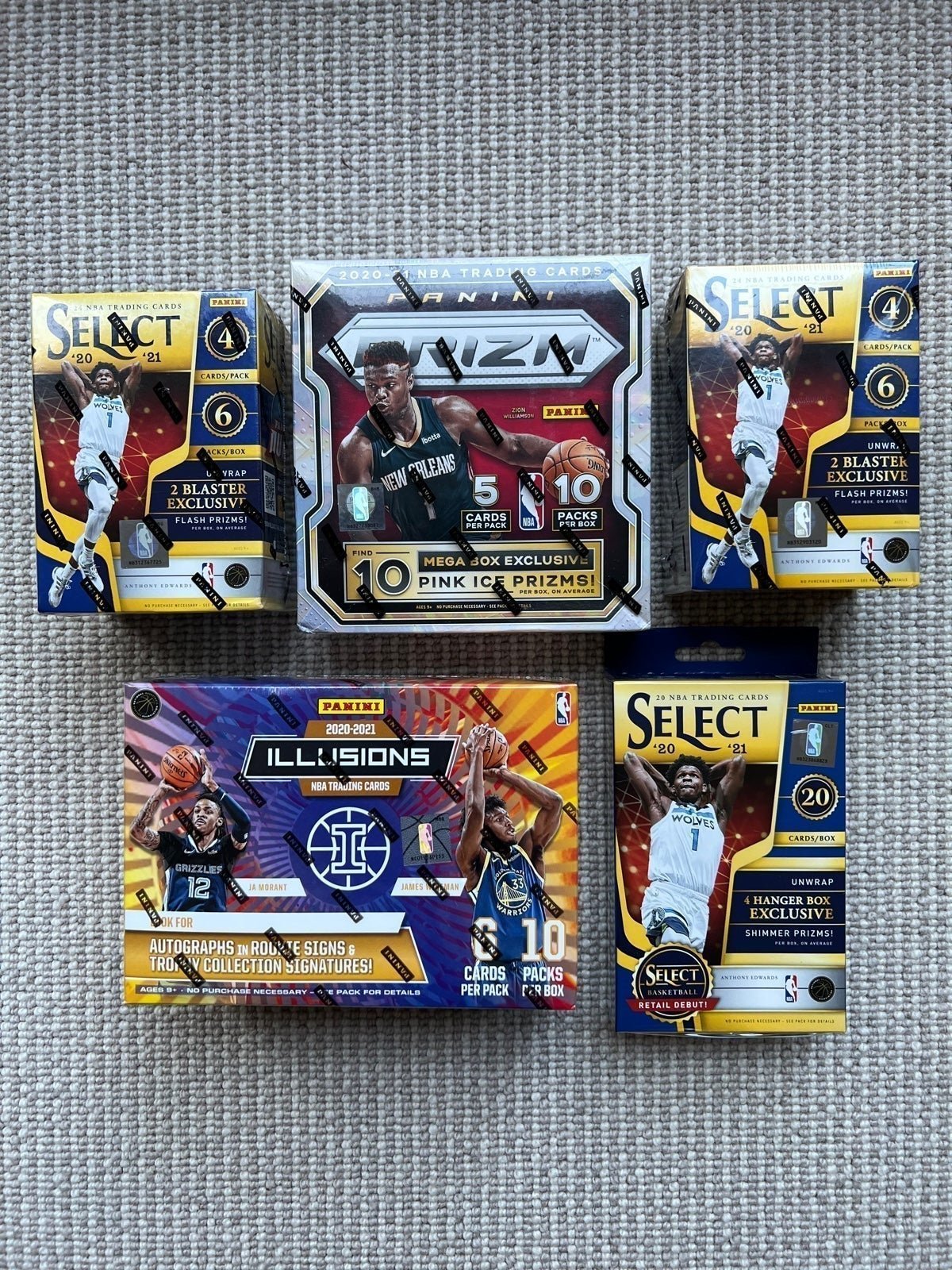 2020-21 NBA Prizm/Select Mega Box Lot