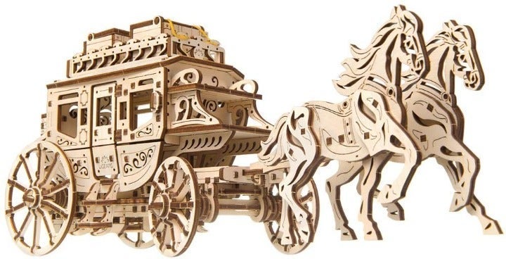 UGEARS Mechanical Wooden 3D Puzzle Model Stagecoach Construction Set