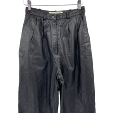 Vintage Evan Davies leather pants size 4 small black high rise tapered leg emo