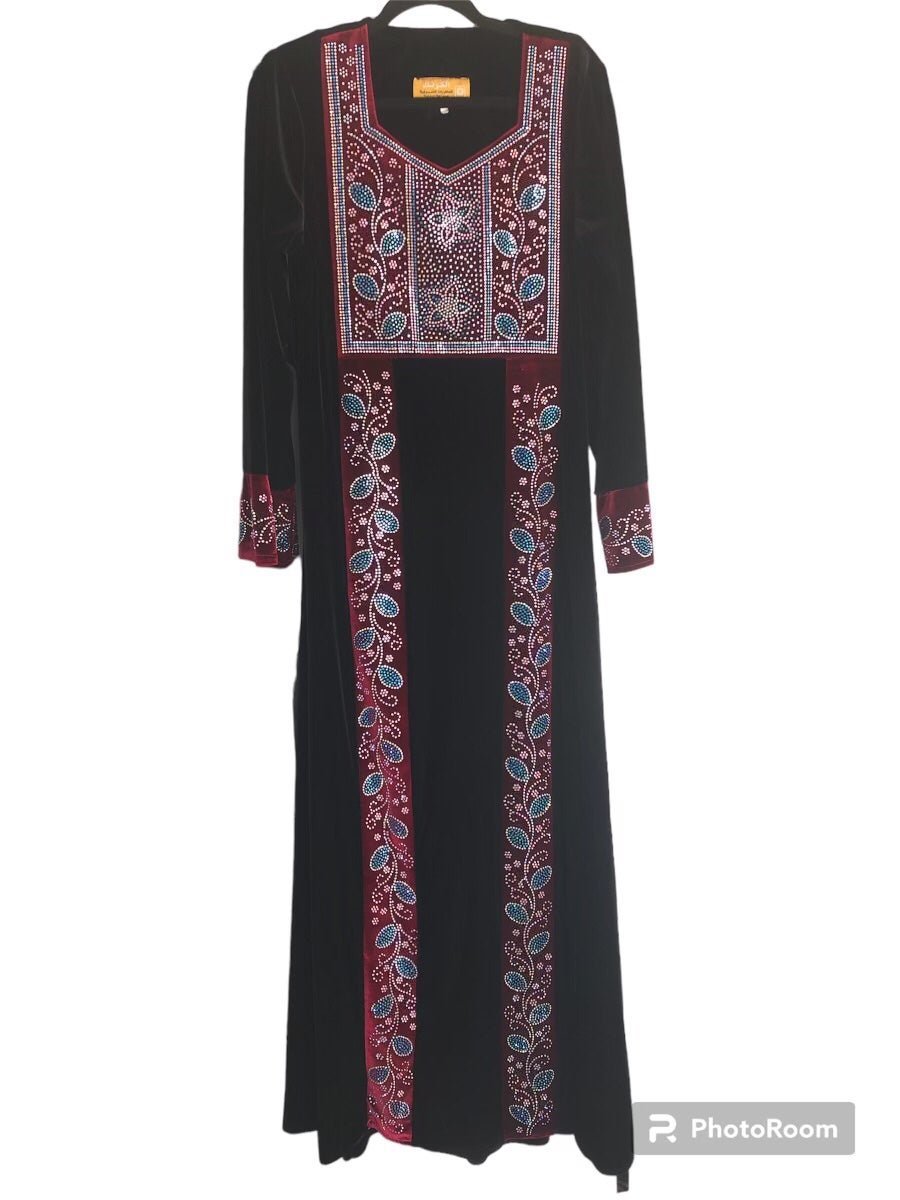 Middle Eastern Velvet Rhinestone Kaftan