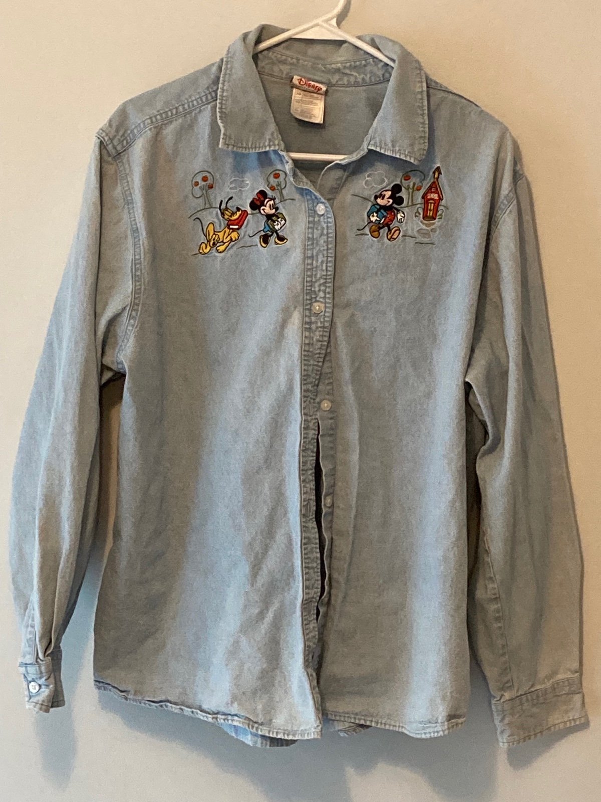 Disney Store Denim Long Sleeve Teacher Shirt Women’s XL