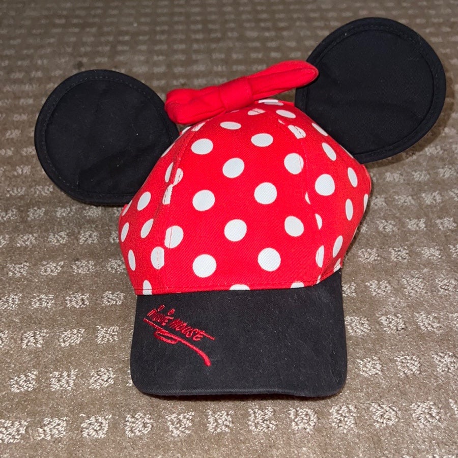 Disneyland Youth Minnie Mouse Polka Dotted Cap EUC