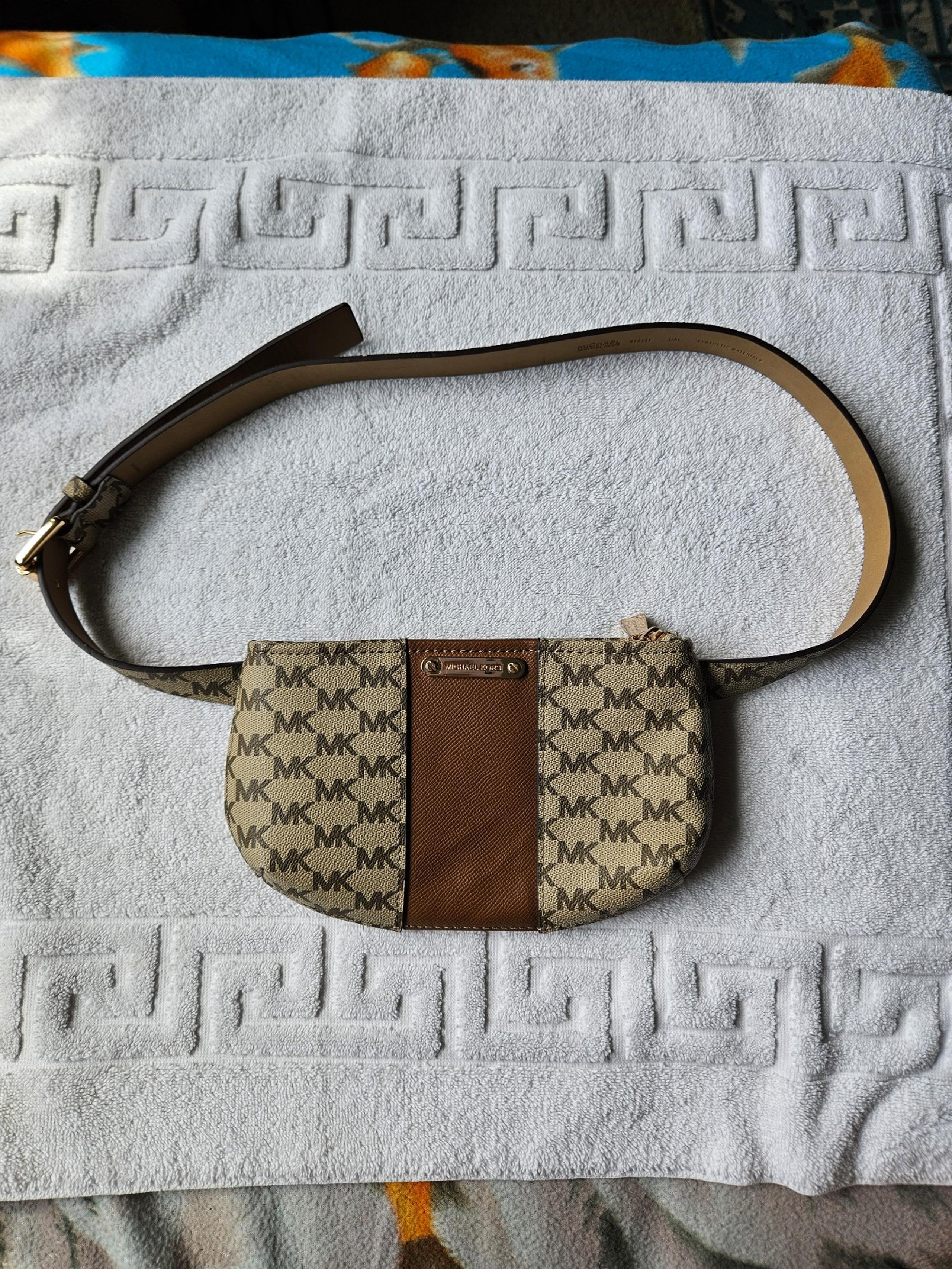 Michael Kors brown tan belt bag Fanny Pack handbag purse LARGE XL