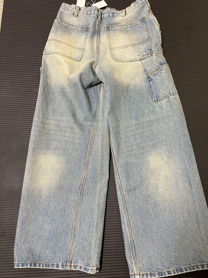 Double Knee Curved Seam Baggy Denim