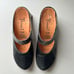 THINK! Unique Whimsical Black Leather Heeled Mules Women’s Size 5.5
