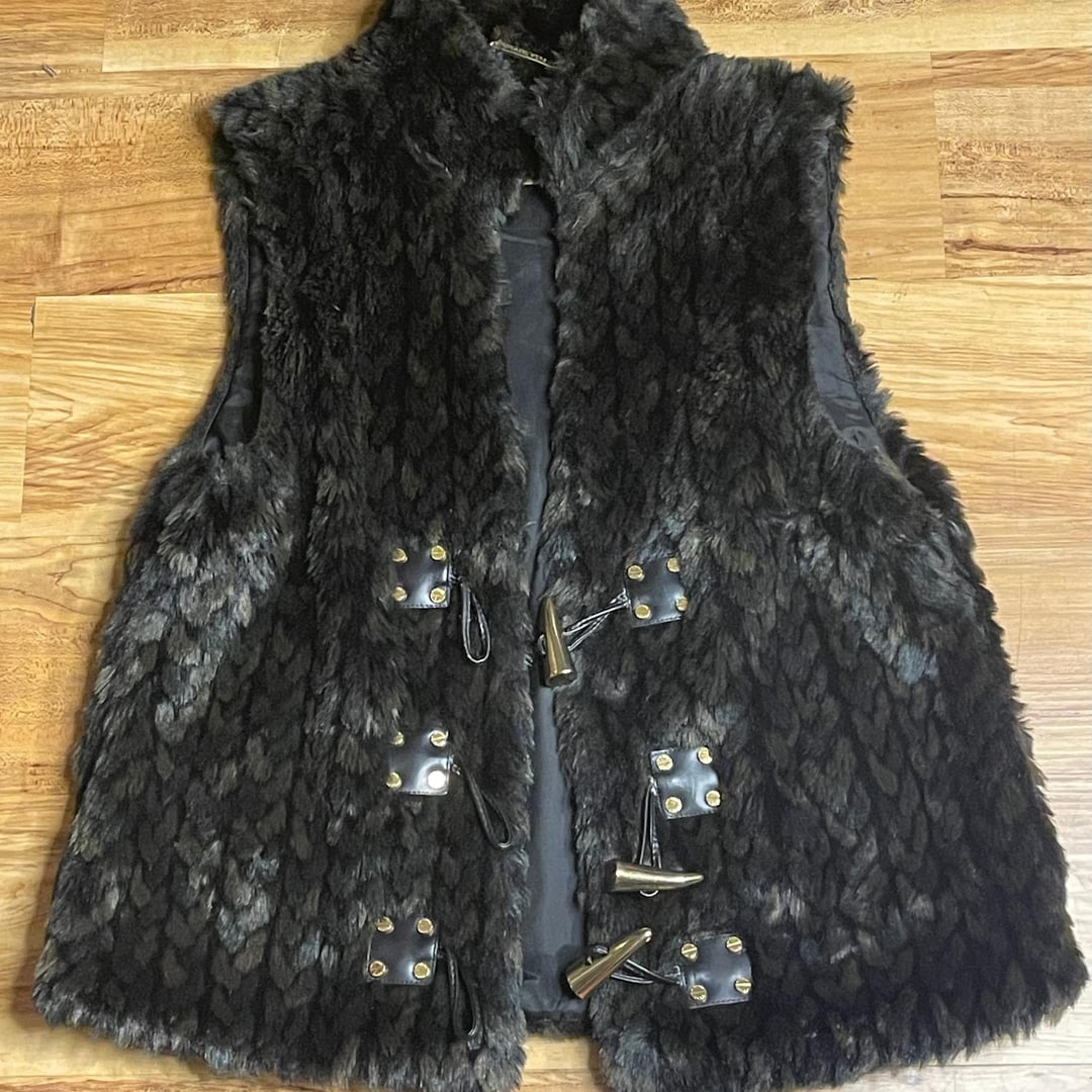 Michael Kors Dark Brown Faux Fur Vest Sz S NWOT