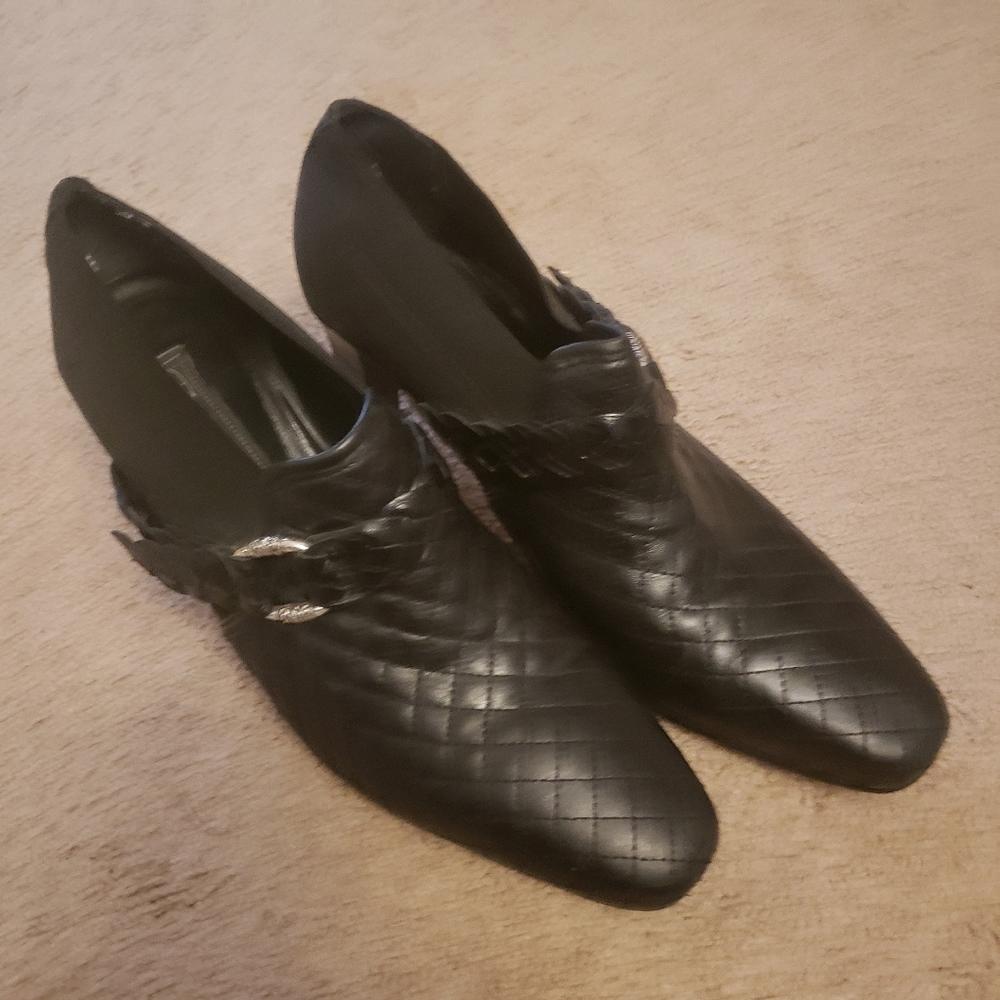 EUC brighton ankle heels boots shoes buckle 8 M