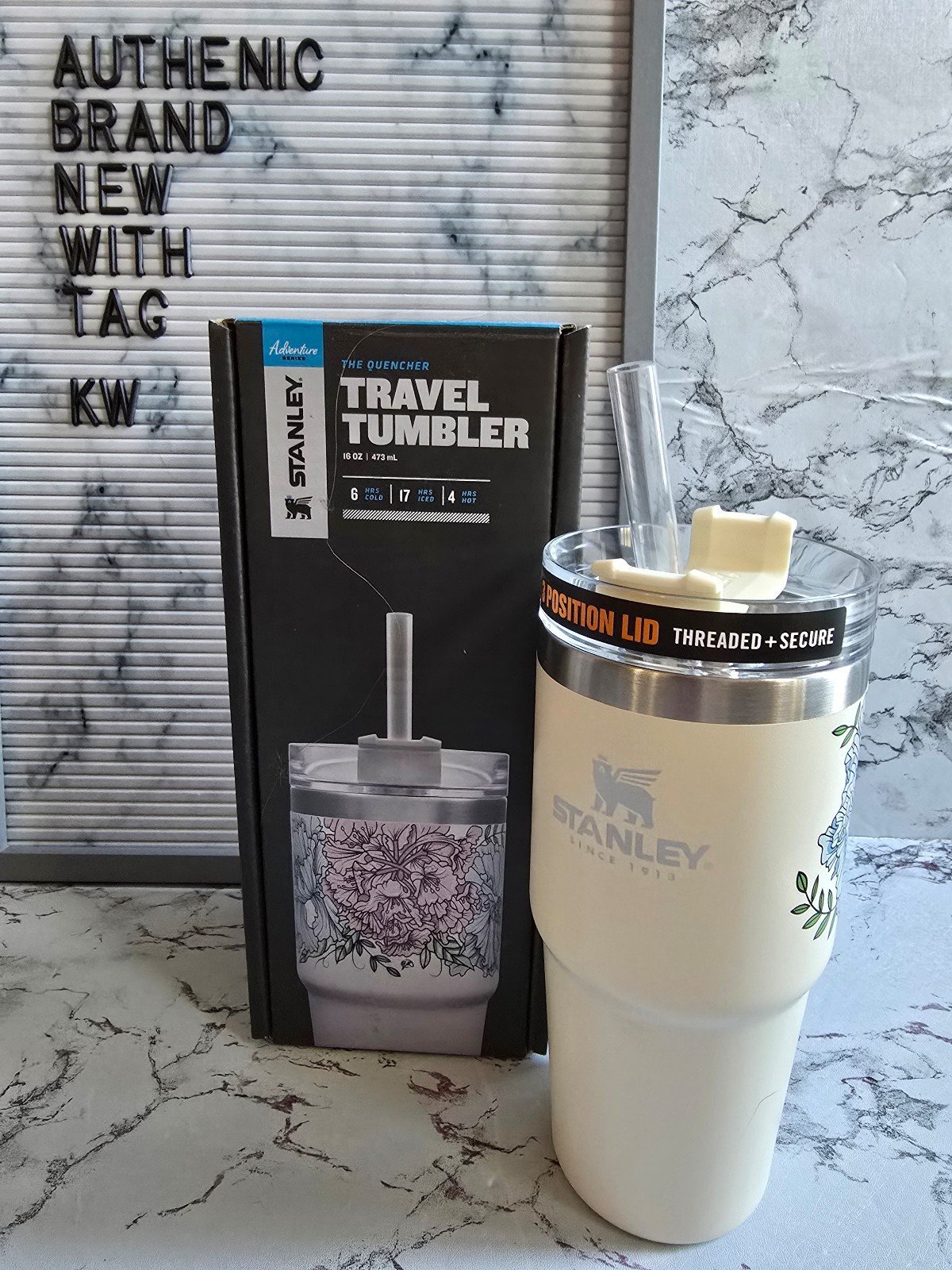 Stanley China Flora off-white 16oz tumbler