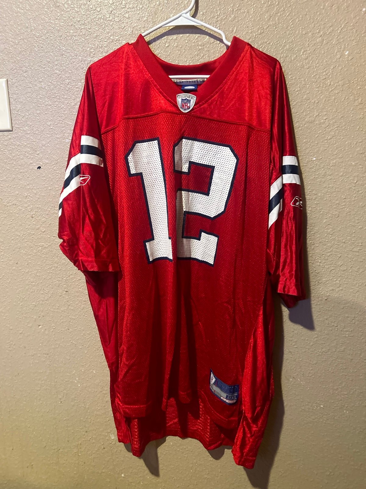 Reebok NFL Players TOM BRADY No 12 NEW ENGLAND PATRIOTS On-Field 2XL Jersey RED