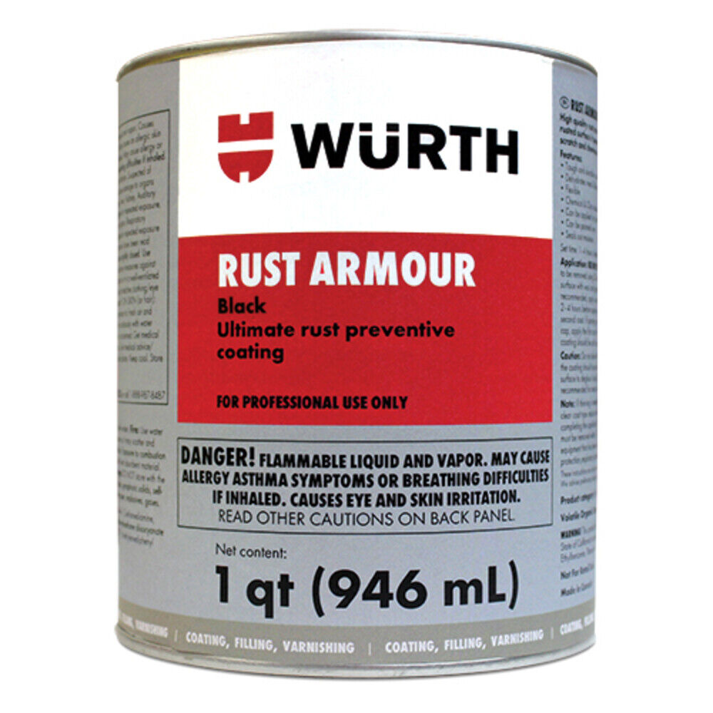 Wurth Rust Armour - Black quart can Ultimate rust preventive coating Auto & Boat