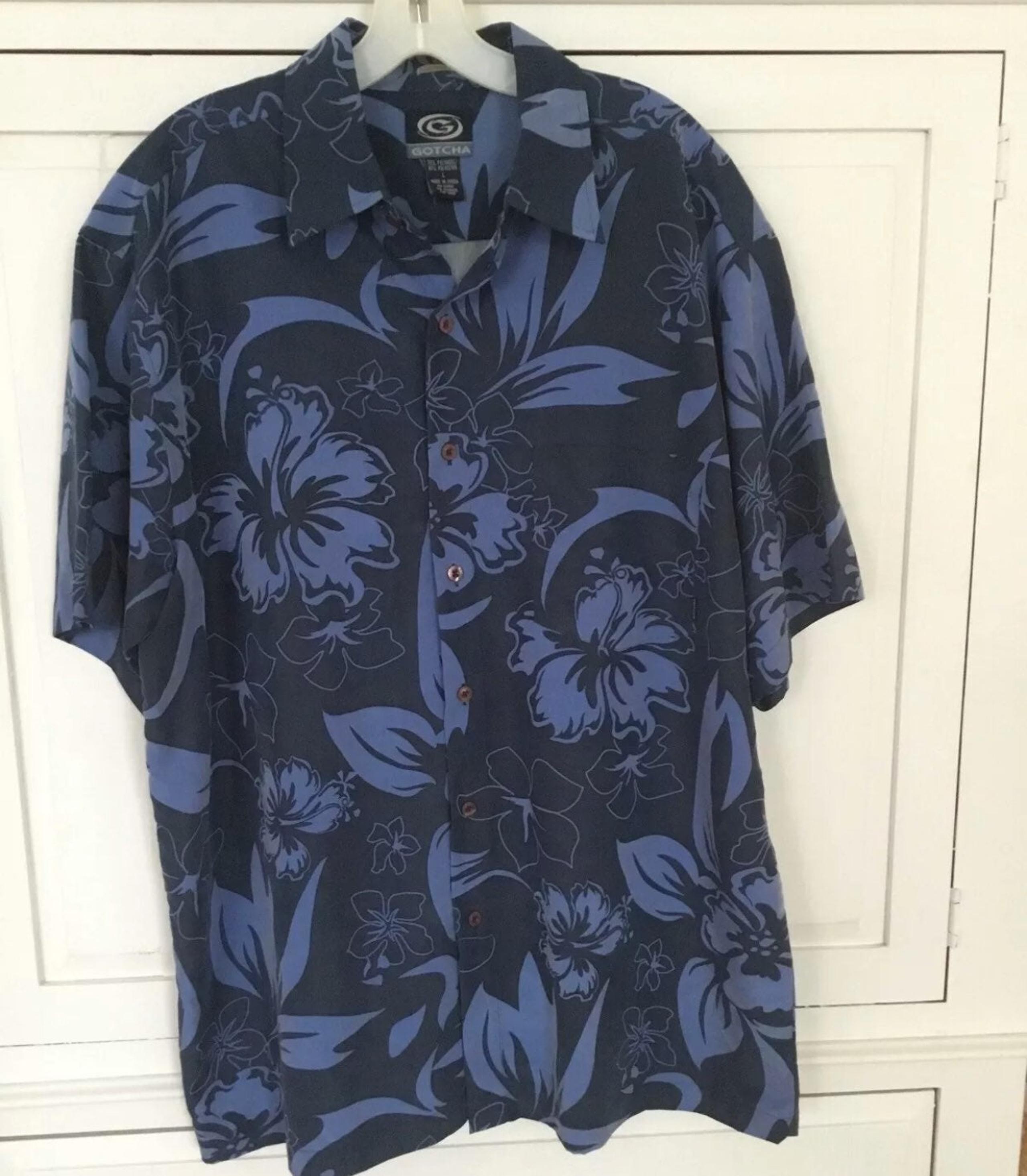 Mens Gotcha Hawaiian button down Shirt l