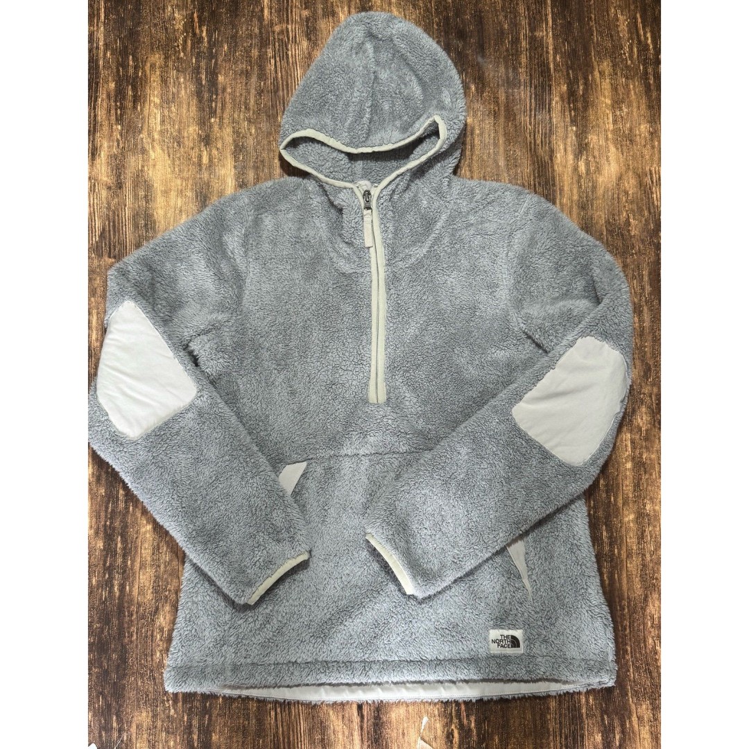 The North Face Campshire Hoodie Pullover Sweater Sherpa Soft Gray Women M