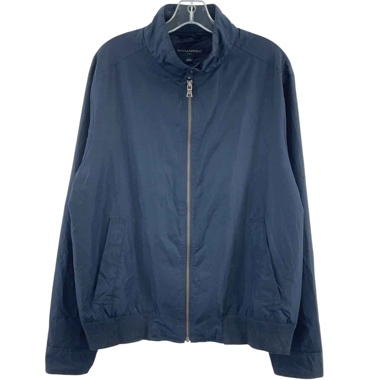 Banana Republic Navy Lightweight Bomber Jacket Men's Large Polyester Preowned