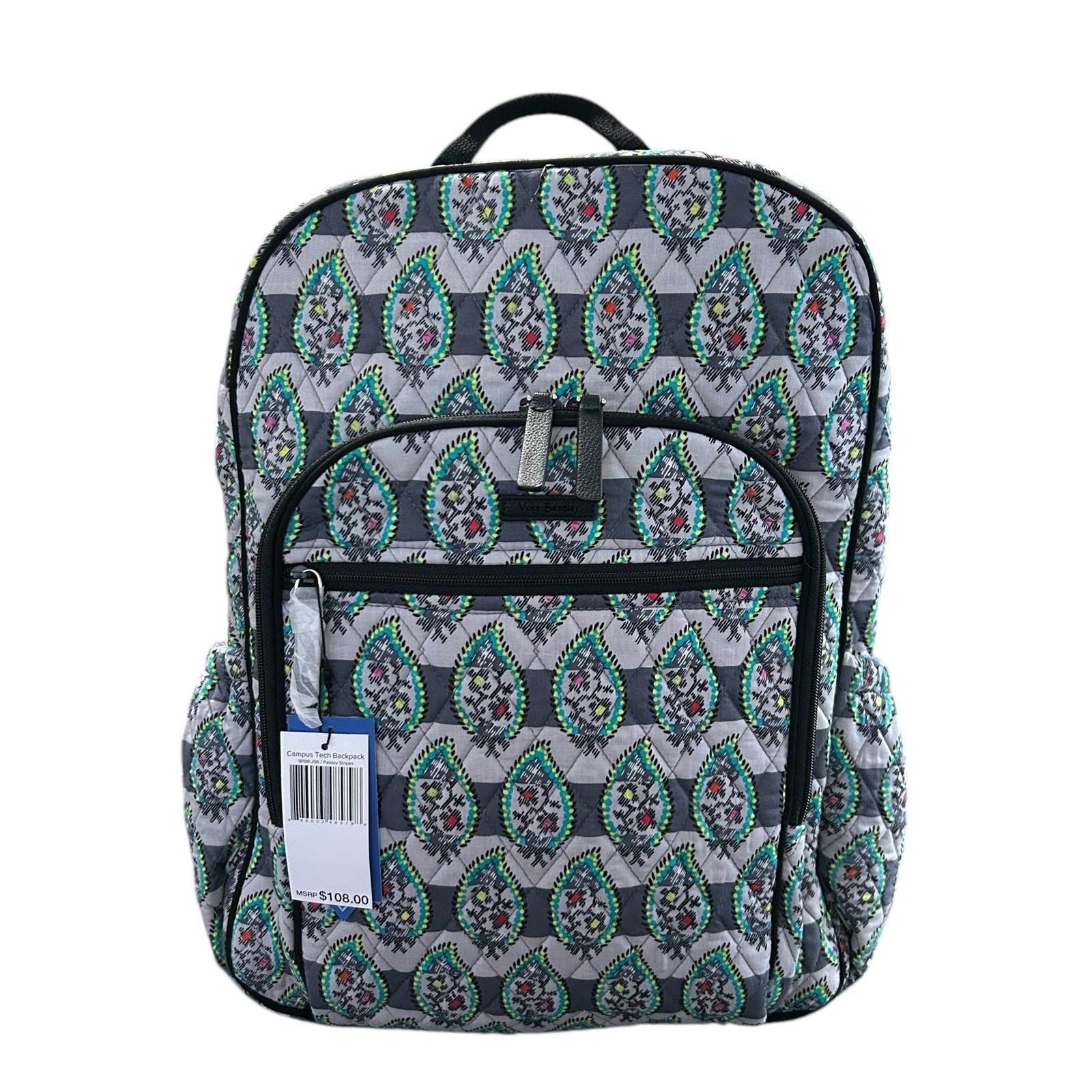 Vera Bradley Campus Tech Backpack Paisley Stripes NWT (msrp108)