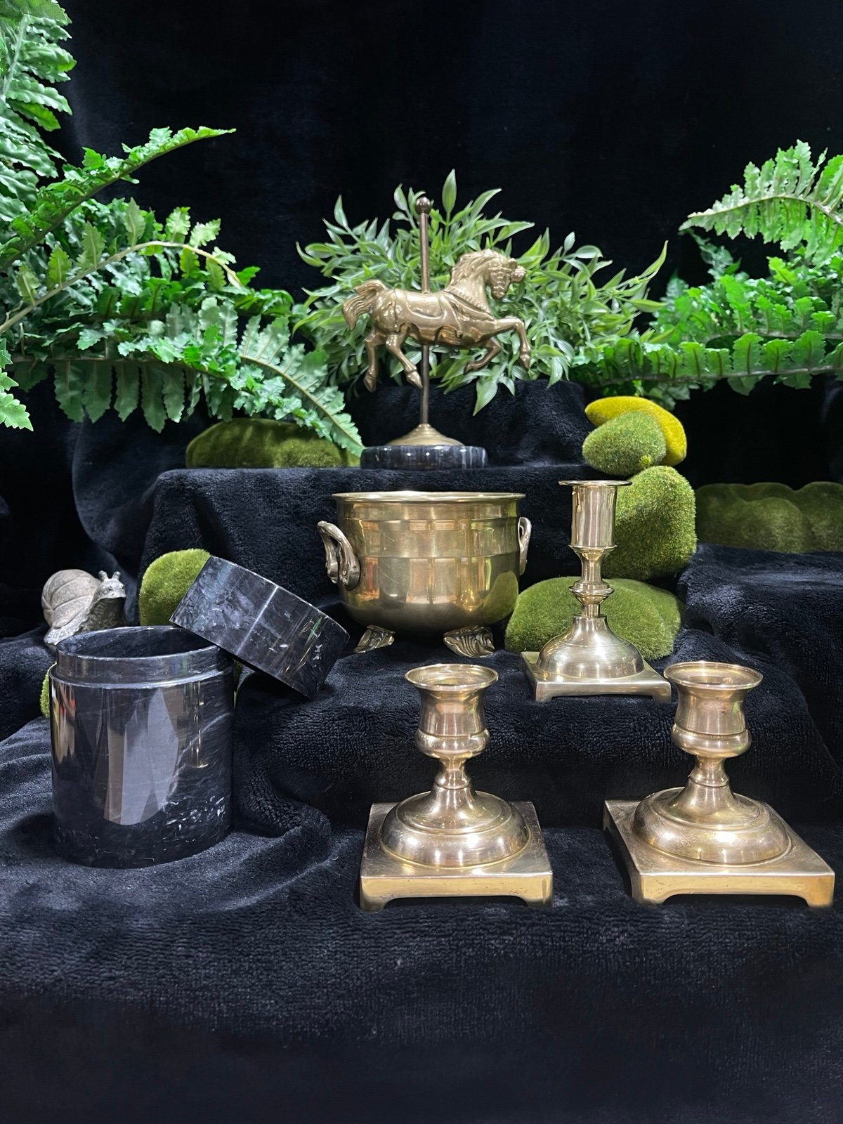 Vintage marble and brass