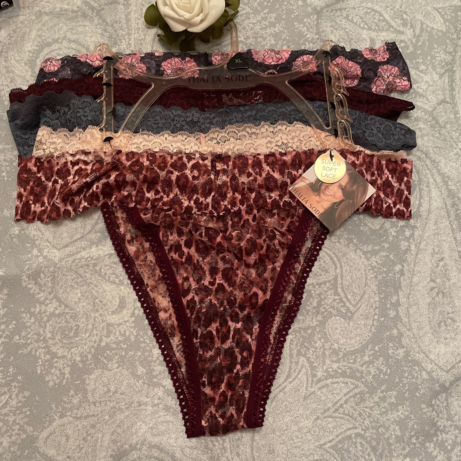 5 Pack Cheeky Lace Panties - Size XL