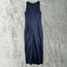 Ted Baker Dress Womens 4 Navy Blue Satin Pohshan Keyhole Wrap Midi Formal Party