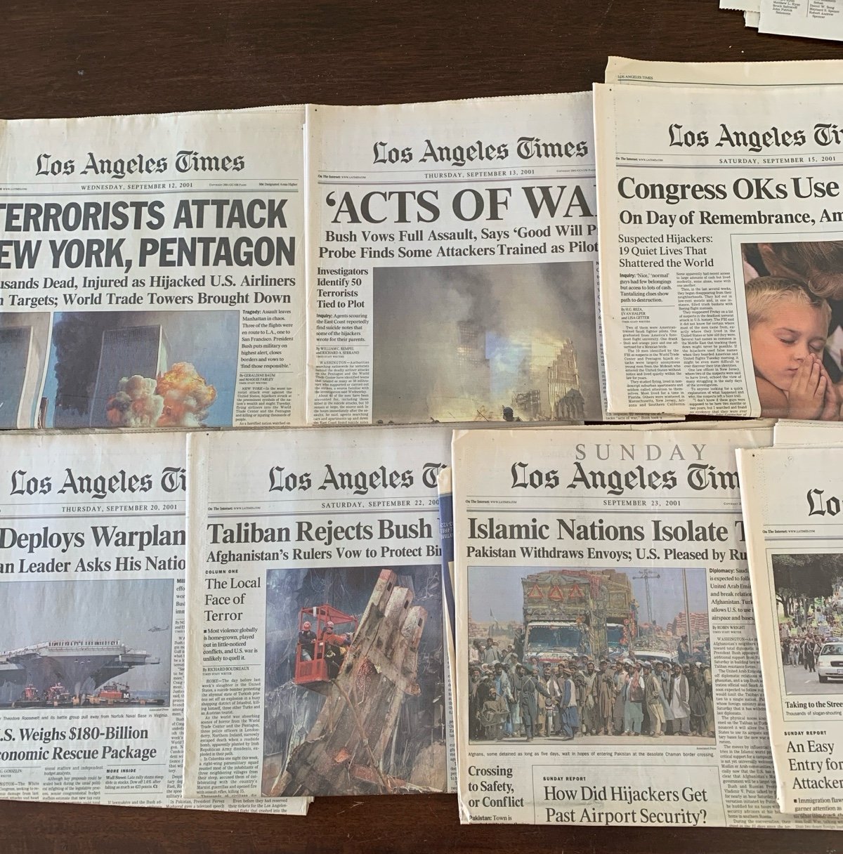 9/11 LATimes Newspapers