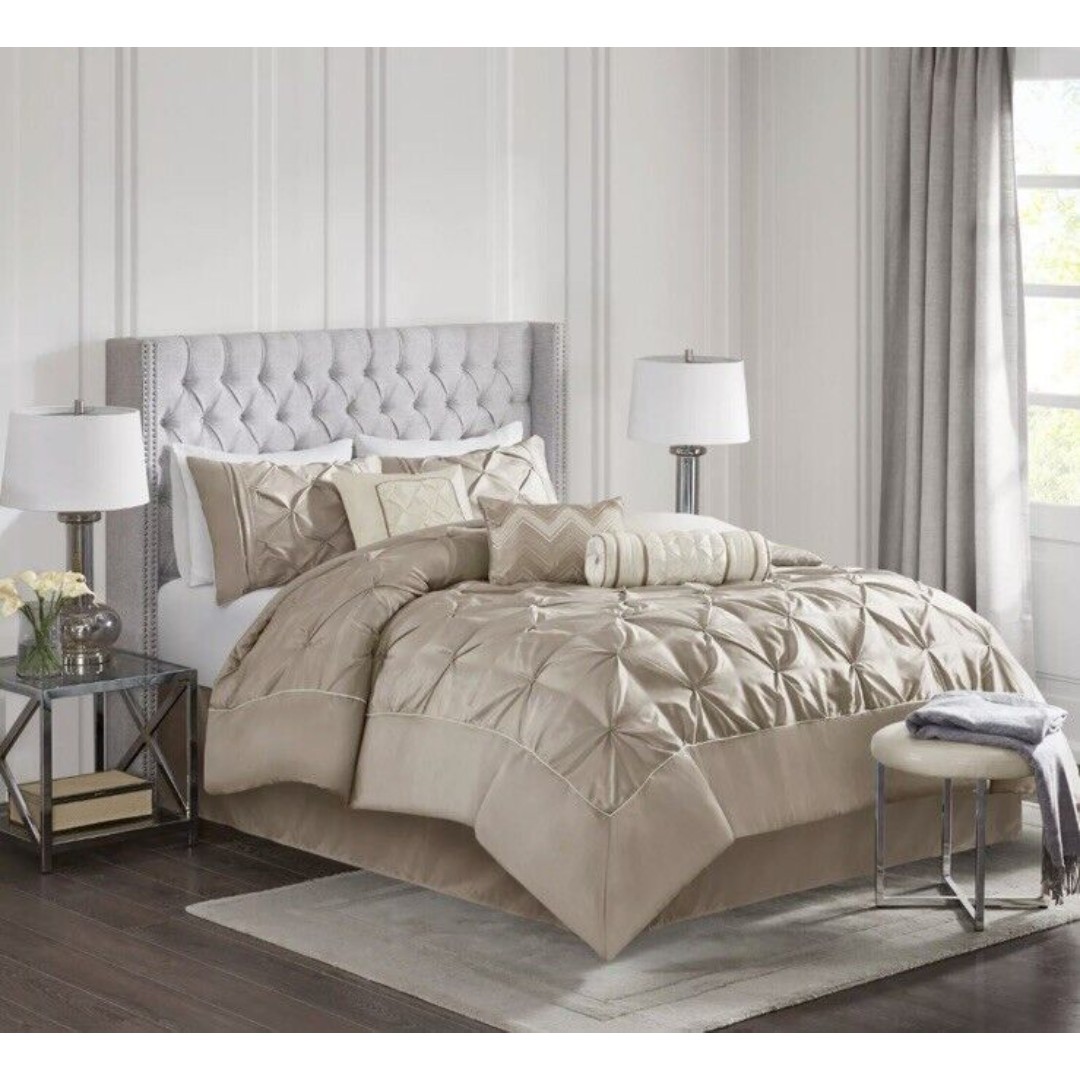 Madison Park 7 Piece Comforter Set with Shams Queen Size Bedding Set