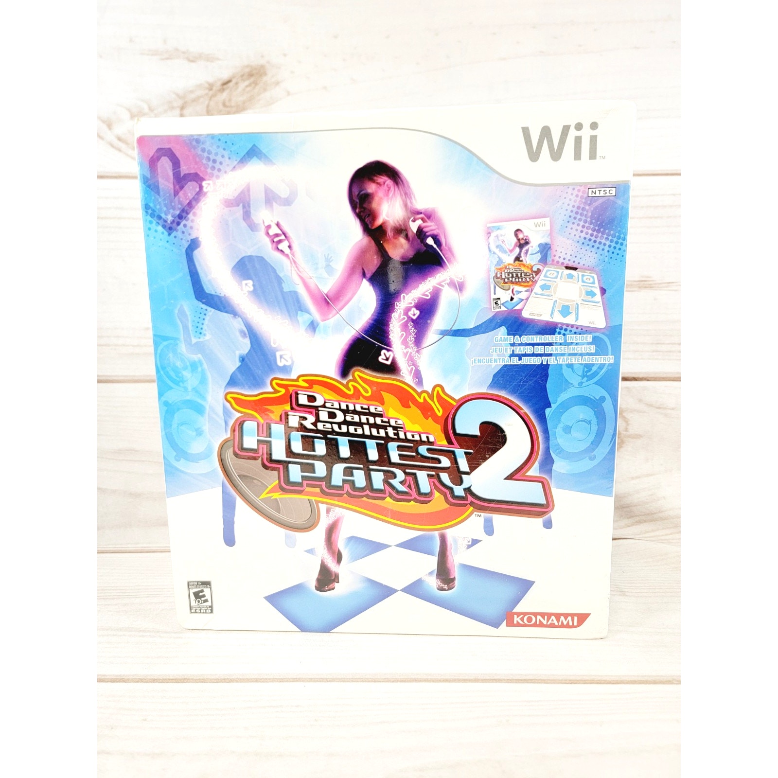 Konami Dance Revolution Hottest Party 2 Game & Controller Mat Nintendo Wii - NEW