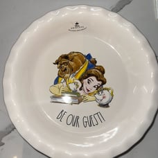 Rae Dunn Beauty and the Beast Be Our Guest Pie Dish