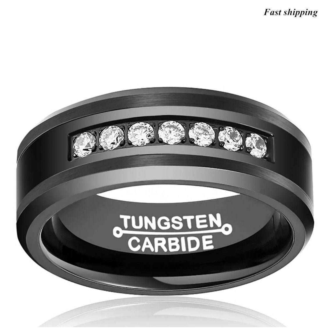Men's Tungsten Carbide Diamond Sz 8-13