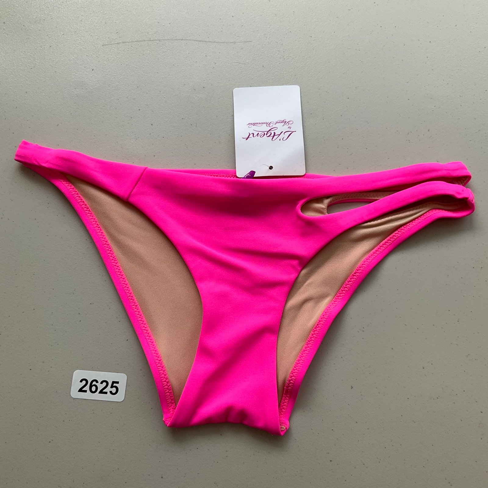 L'Agent Agent Provocateur Agata Bikini Bottoms Cut Out Strappy Pink Small