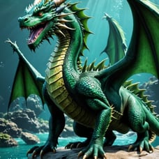 Green Dragon aiPicture in frame