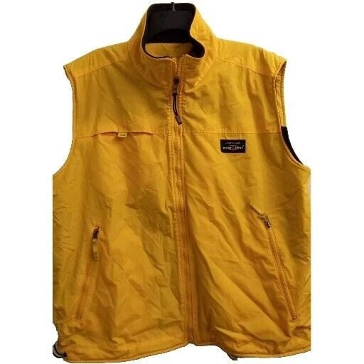 Everlast Puffer Vest Full Zip Sleeveless Pockets Outdoor Yellow Size L