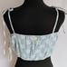 NWT BILLABONG X Wrangler Perfect Pair Top Cropped Blue floral Tie Shoulder Sz M
