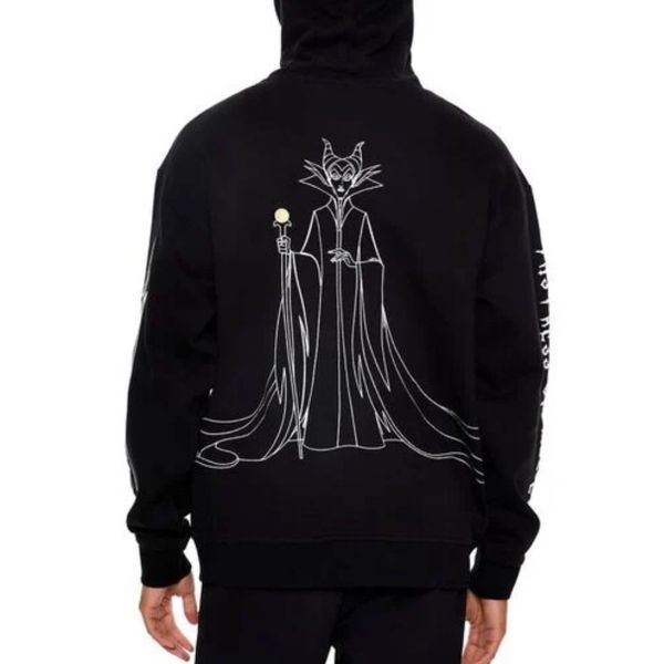 Disney Villains Embroidered Maleficent Hoodie Black Unisex Size XL Nwot