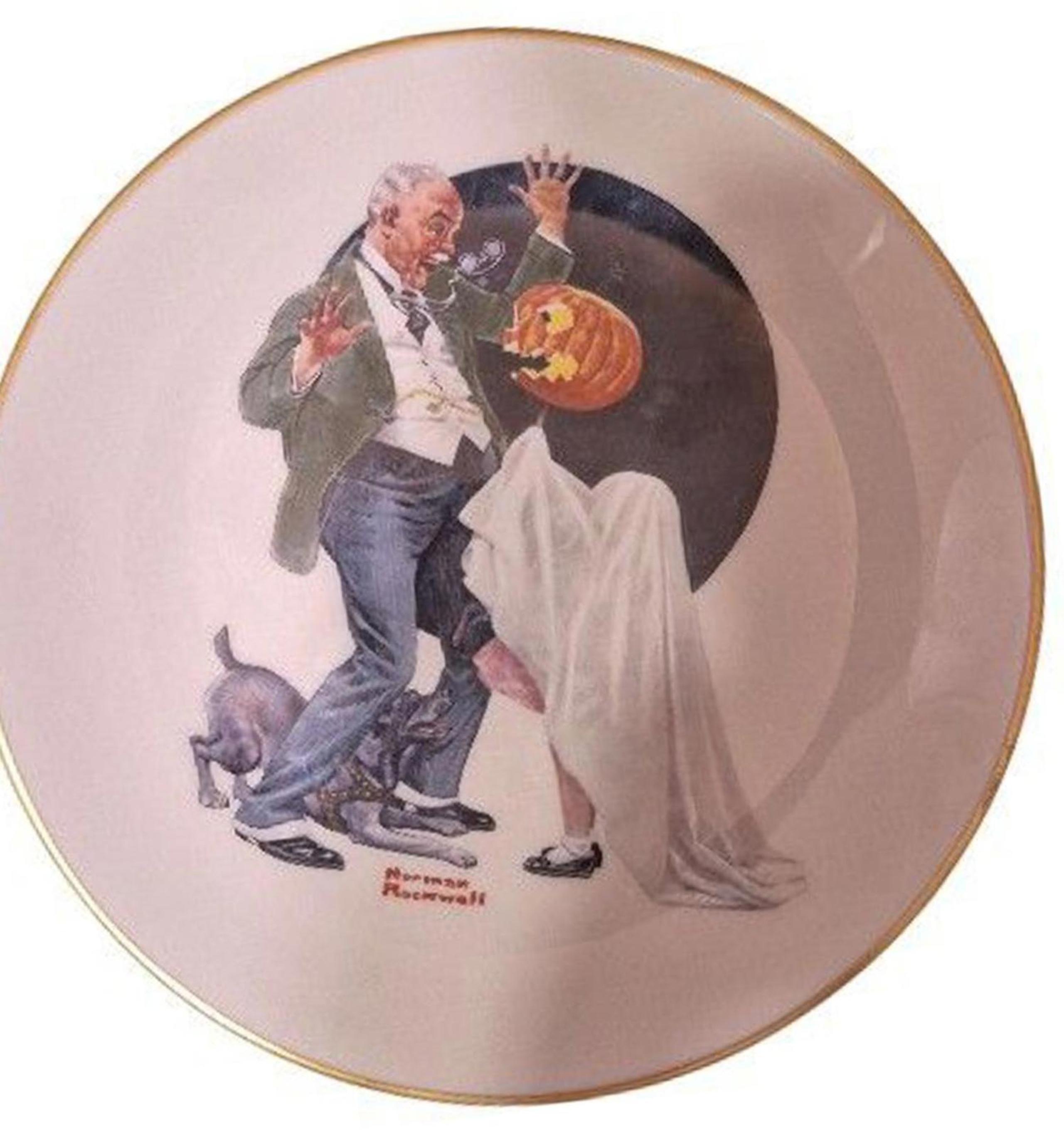 Norman Rockwell Gorham Trick or Treat Danbury Mint Plate (1981)