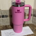 EUC Stanley Overseas Pink Peony 30oz Quencher H2.0 Travel Stainless Tumbler