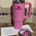EUC Stanley Overseas Pink Peony 30oz Quencher H2.0 Travel Stainless Tumbler