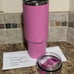 EUC Stanley Overseas Pink Peony 30oz Quencher H2.0 Travel Stainless Tumbler
