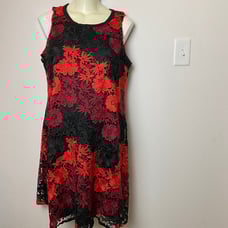 Taylor Lace Black and Red Maternity Dres