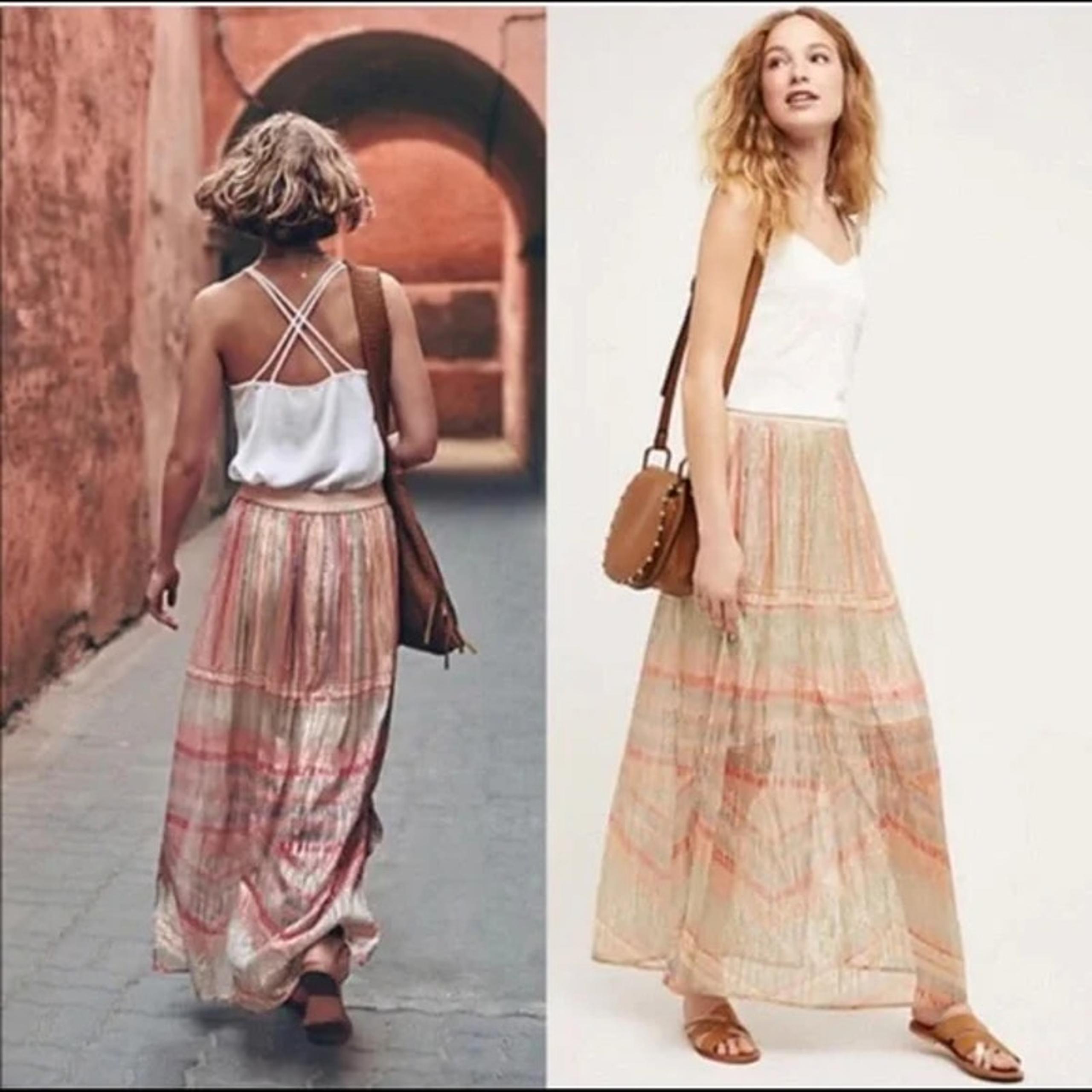 Anthropologie Skirt Womens Extra Small NWT Maxi Blank London Day Break Shimmer
