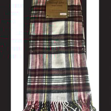 NWT Natural Home Red & White Plaid 50 X 60” Fringe Made In Spain Recycled Cotton
