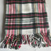 NWT Natural Home Red & White Plaid 50 X 60” Fringe Made In Spain Recycled Cotton