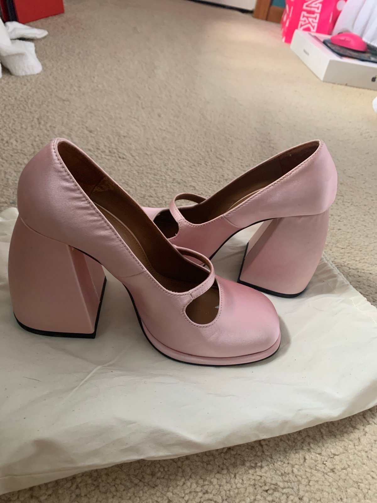 Baby Pink Shushu tong Platform pumps