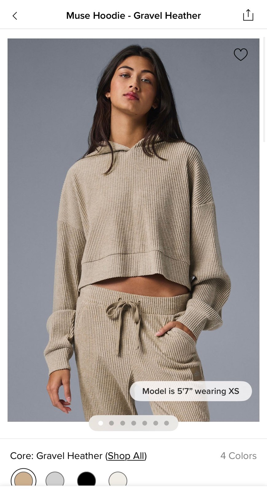 ALO Muse Sweatshirt in Gravel Heather Brand New with Tags size Large