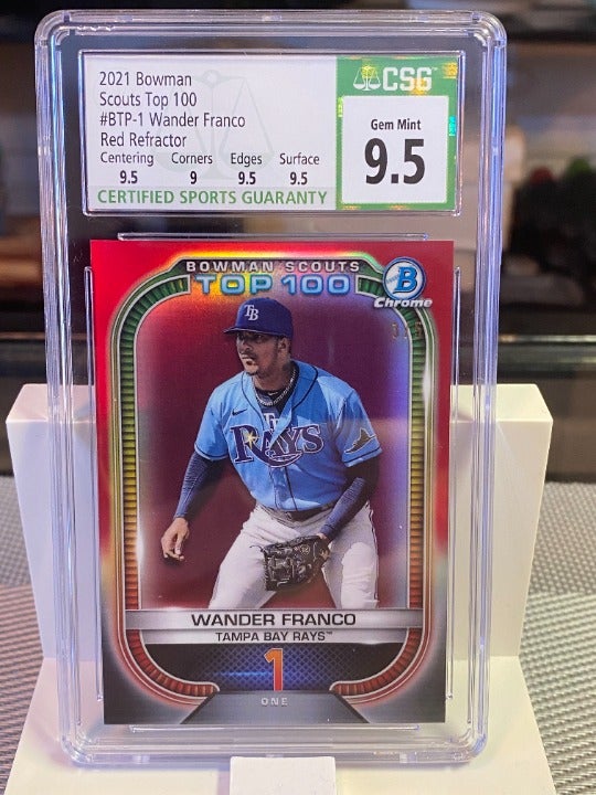 2021 Bowman Chrome TOP 100 Wander Franco Red Refractor /5!!!!!