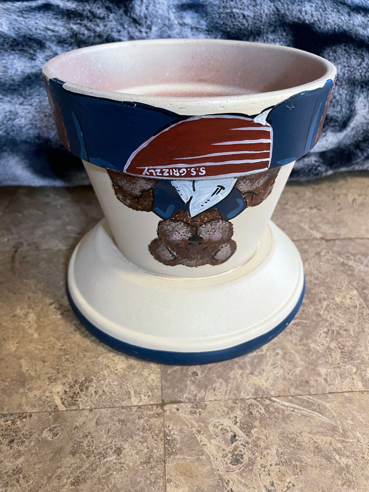Vintage Ceramic Flower Pot Made In Derom Italy 6.5” H
