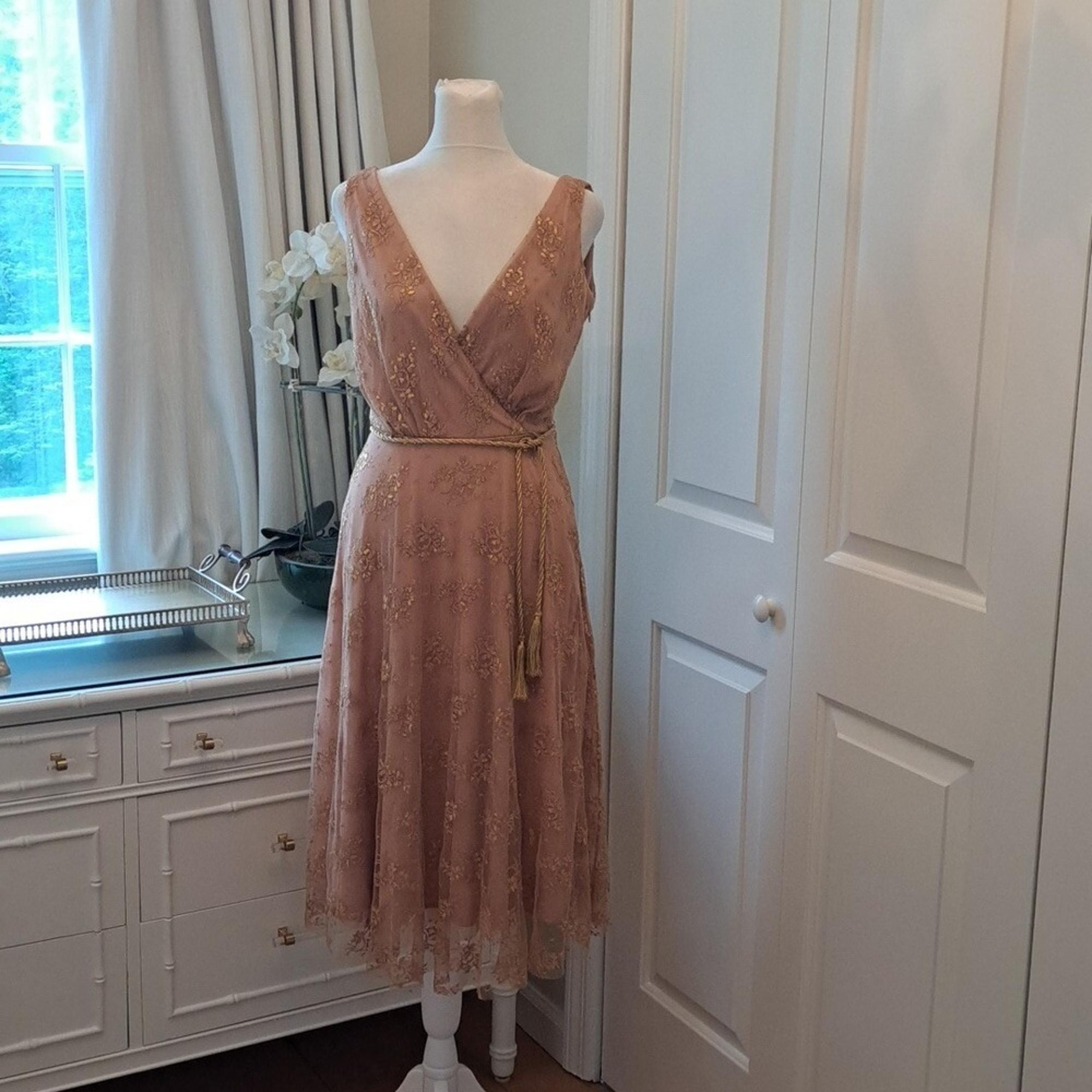 Alexia Admor New York Womens Blush Pink Sleeveless Cocktail Midi Dress S-M