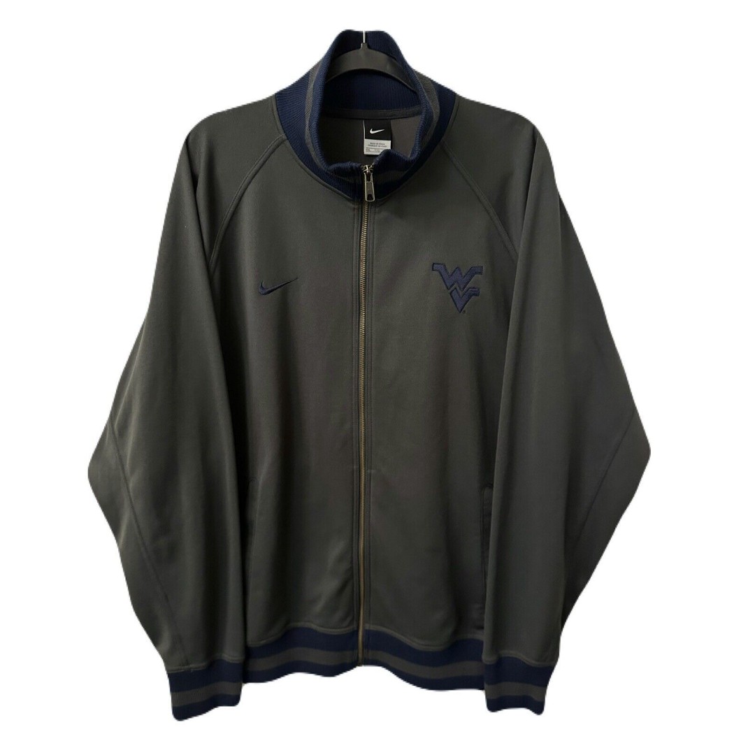 Nike Y2K West Virginia Mountaineers Varsity Track Jacket Mens 2XL Green & Navy
