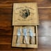 CHATEAU BORDEAUX CHEESE HOLDER W/PULL OUT DRAWER 3 UTENSILS